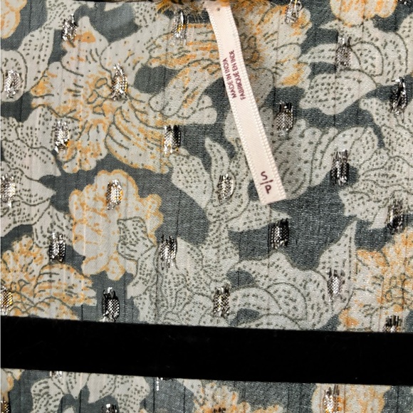 Free People Free Swinging ruffled long sleeve Mini Dress in Black and Cream - Picture 7 of 8